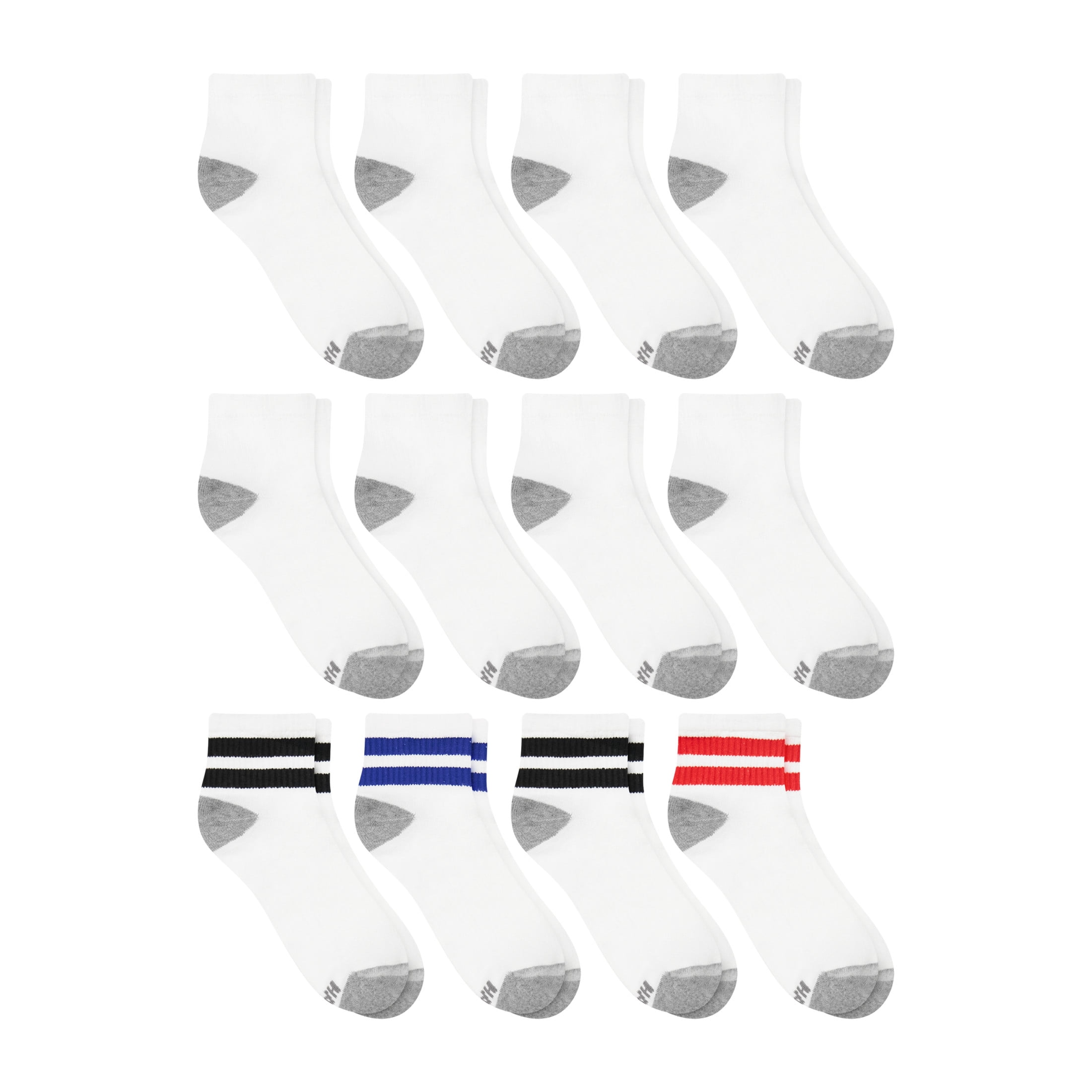 Hanes Mens Ankle Socks Pack, 12-Pack, Active X-Temp, Moisture-Wicking