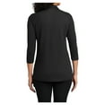 thumbnail image 2 of Yellow Rooster Women's Silk Touch ¾ Sleeve Polo Shirt Black 4XL, 2 of 6