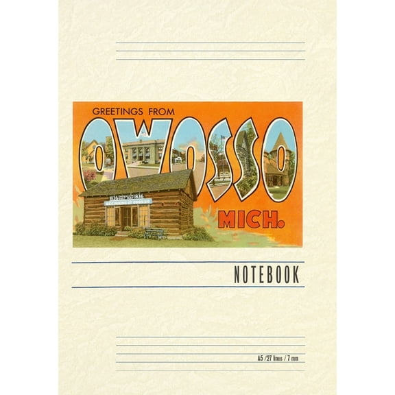 Vintage Lined Notebook Greetings from Owosso, (Paperback)
