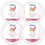 Dove Lotion, Beauty Cream - Light, Fast-Absorbing Face and Body Cream for Normal to Dry Skin, 24-Hour Moisture, Luxuriously Scented Face Cream, Hand & Body Lotion, Travel Size, 2.53 Fl Oz (Pack of 4)