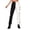 Black, variant on Womens High Waist Straight Leg Colorblock Denim Jeans Stretchy Slim Fit Two-Tone French Street Leggings with Pockets