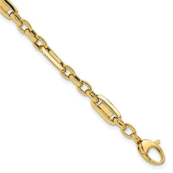 Primal Gold 14 Karat Yellow Gold Polished Fancy Link Bracelet