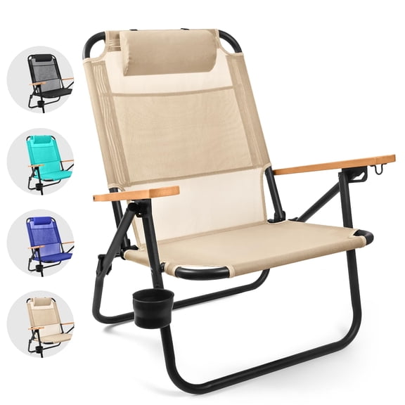 Water Buffalo Beach Chair - Premium Backpack Beach Chair for Adults - Beach Chair with Backpack Straps - Foldable and Reclining Beach Chair - Bondi Backpack Chair