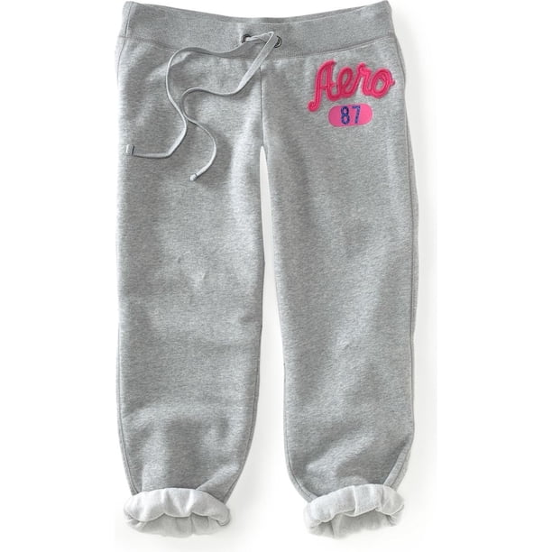 Pantalones Deportivos Aeropostale Casual Recortados para Mujer Gris Mediano