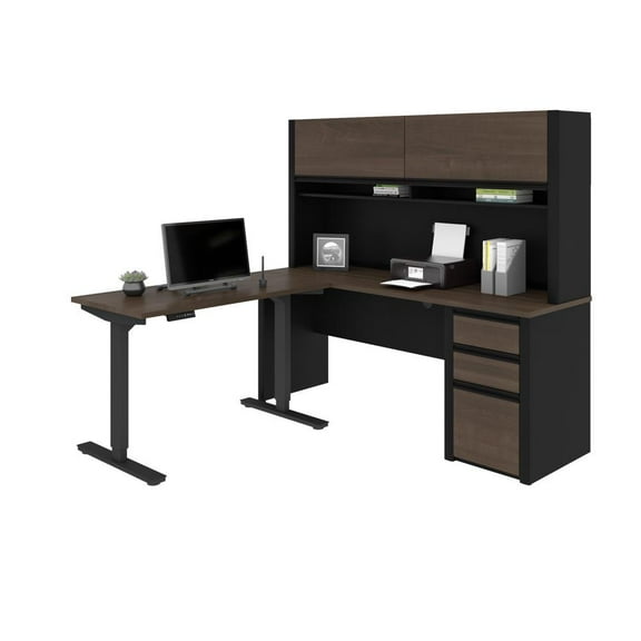 Bestar Connexion 3 Piece Standing Desk Set in Antigua and Black