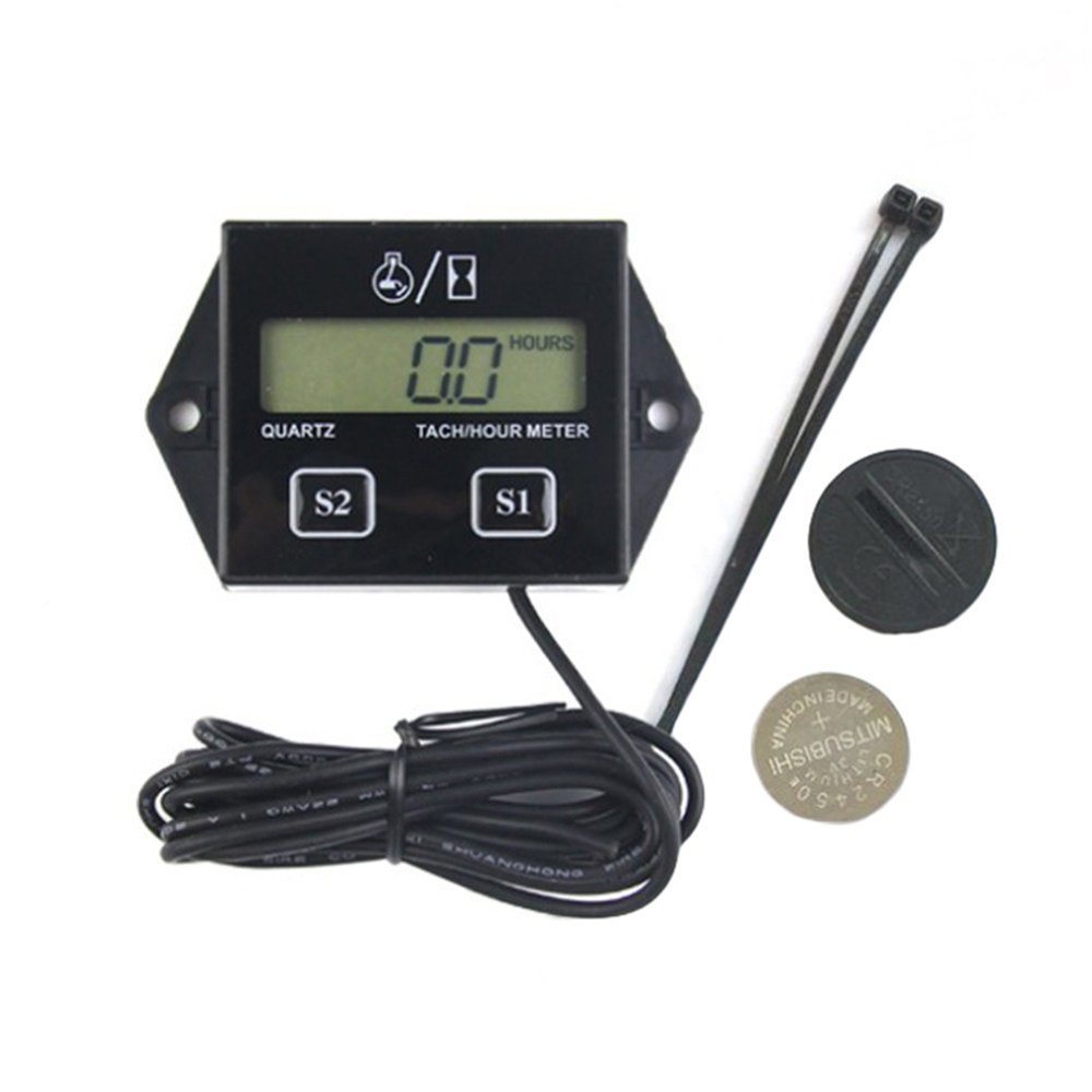 Gasoline Engine Tachometer Timer Replaceable Battery Inductive Digital Display 2 4Stroke