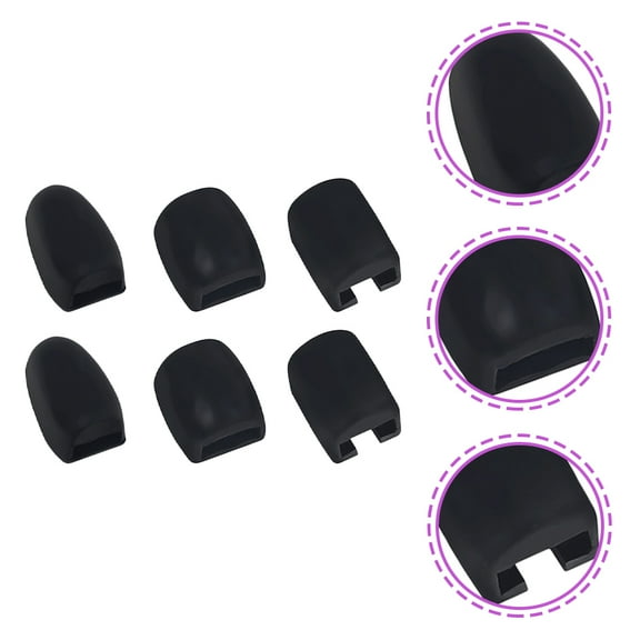 ULTNICE 6Pcs Black Silicone Key Extenders Saxophone for Musical Instruments Musicians