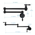thumbnail image 5 of Besdor Pot Filler Faucet Matte Black Wall Mount Over Stove Faucet, Commercial Brass Pot Filler Faucet Black, Double Joint Swing Arms, Single Hole Two Handles Folding Kitchen Faucet, 5 of 7