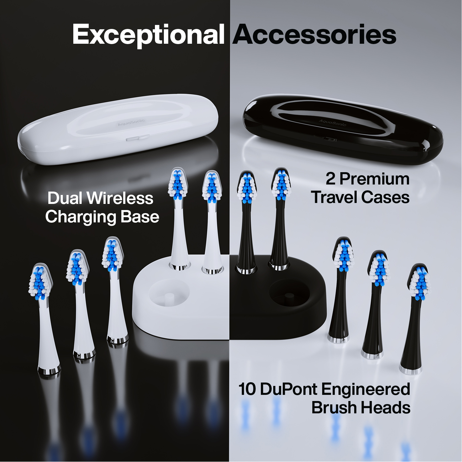 AquaSonic Duo Electric Toothbrush Set with Charging Dock photo 5