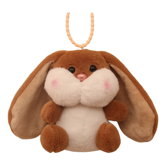 Fogun Elegant Long Eared Plush Rabbits Keychain Cartoon Bunnys Key Rings Handmade Decoration for Bag key Phone Accessories
