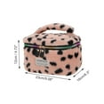 thumbnail image 2 of Unique Bargains 1 Pc Leopard Pattern Drawstring Makeup Bag for Vacation Business Travel Plush Pink, 2 of 6