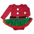 thumbnail image 2 of Pelele navideño para niñas recién nacidas, vestido con faldas con ribete de piel, monos de terciopelo, trajes navideños, ropa de invierno, 2 of 8