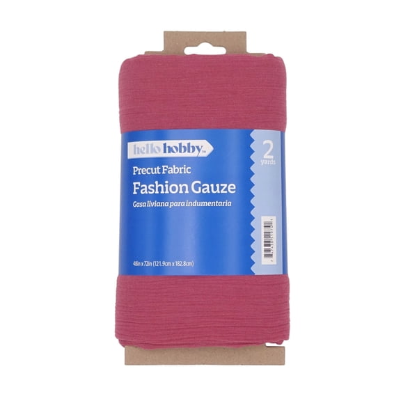 Hello Hobby 48” x 72” 100% cotton cotton gauze 2 yard precut fabric, Mauve, 48" wide for sewing & crafting