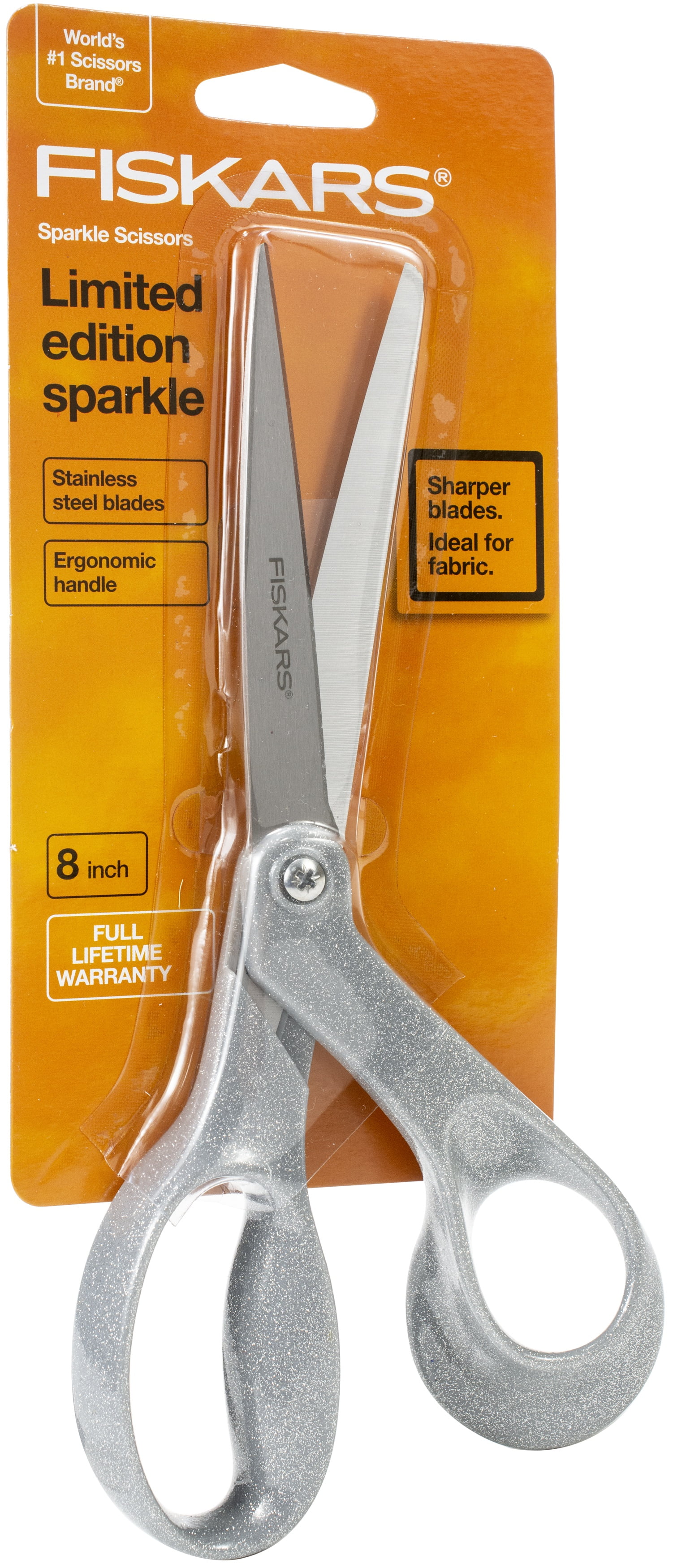 Fiskars Premier Bent Sparkle Scissors 8'-Silver