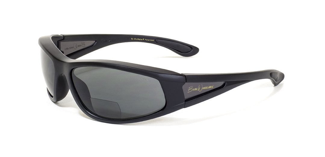 Bluewater Polarized PL Babe 2 GR Babe Winkelman Sunglasses with Shatterproof Polycarbonate Lens Gray Lens Matte Black Frame