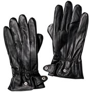 Men's Genuine Leather Warm Lined Driving Gloves (L, BLACK)