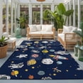 thumbnail image 2 of Large Area Rugs 5'x8', Blue Space Carpet Runner Indoor Outdoor Rugs Home Decor Aesthetic, Cartoon Cute Spaceship Planet Star Funny Non Slip Mats Washable Accent Rug for Living Room Bedroom, 2 of 8