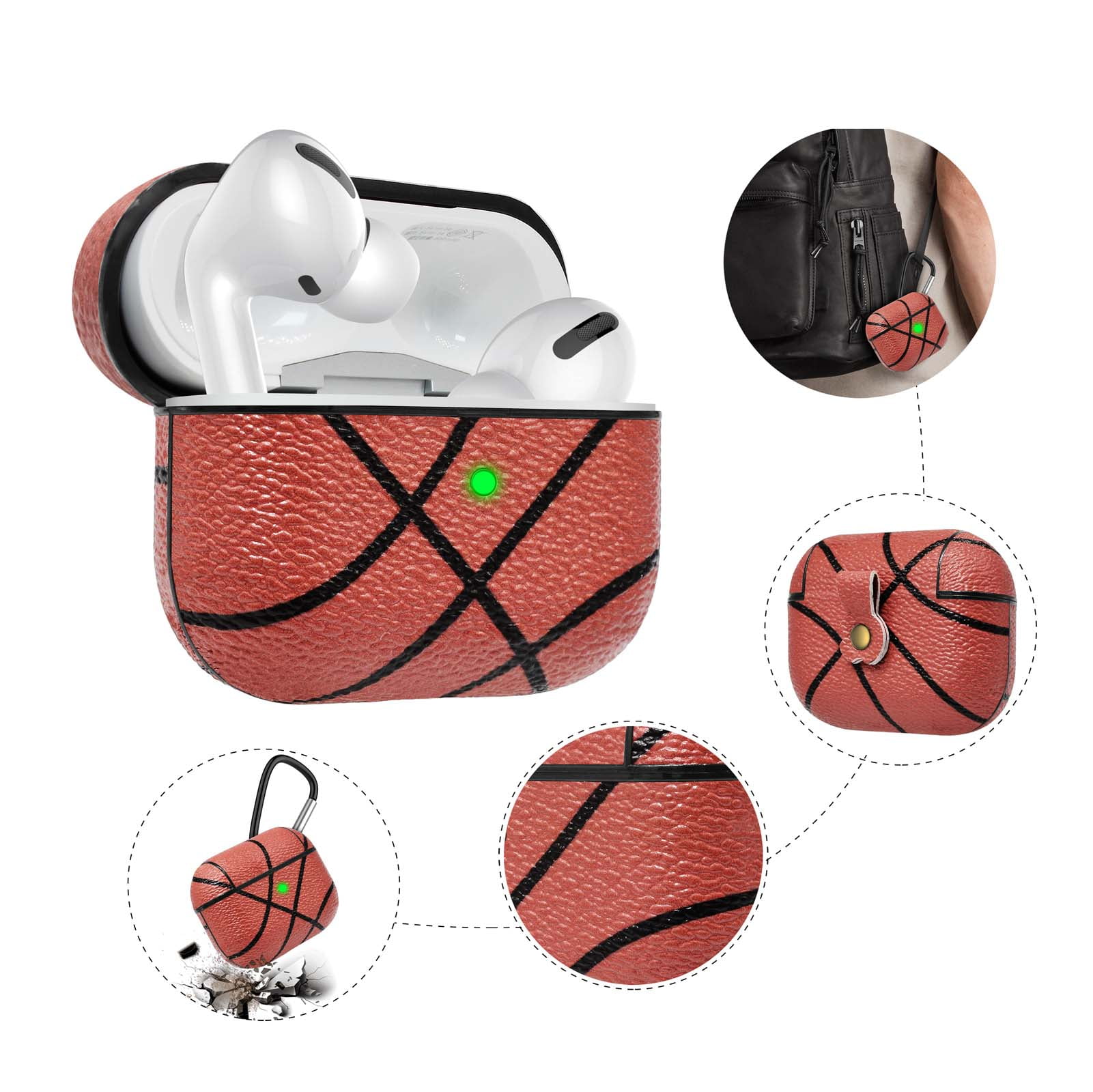  Njjex AirPods Case, AirPods PU Leather Hard Case
