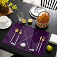 thumbnail image 3 of Golf Ball Club Placemats Set of 4, Sports Abstract Vintage Purple Placemats for Dining Table, Place Mats for Kitchen Tabletop, Waterproof Wipeable Dining Table Mats Set, 3 of 9