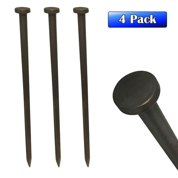 Party Tents Direct 36" x 1" Single Head Heavy Duty Steel Tent Stakes, 4
