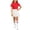 Red, variant on Girls Back To School 3 Pieces Outfit Set Solid Color Short Sleeve Shirt and Pleated Skirt and Striped Socks Kids Performance Casual Clothing Set Teen Kids Clothing 3-16 Years