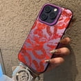 thumbnail image 3 of Funda de teléfono con IMD de plata galvanizada con labios rojos y chica sexy para iPhone 15, 16 Pro Max, 14, 13, 12, 11, XR, XS, 7, 8 Plus, carcasa trasera a prueba de golpes, 3 of 5