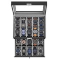 thumbnail image 1 of Caja de relojes SONGMICS de 20 ranuras con tapa de cristal con cierre, negra, 1 of 3