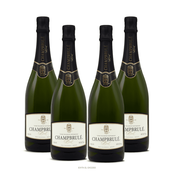 Vino blanco Espumoso Champbrulé Brut 750ml Paquete de 4 Botellas