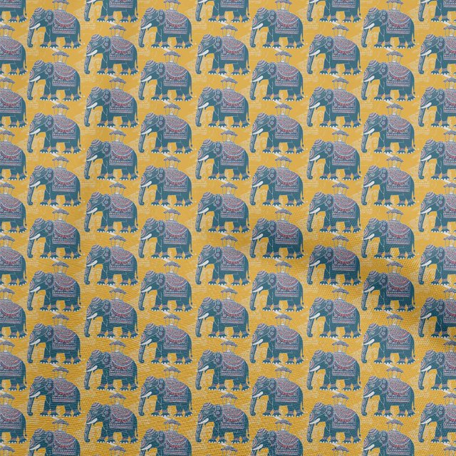 oneOone Rayon Yellow Fabric Kalamkari Sewing Craft Projects Fabric Prints By Yard 56 Inch Wide