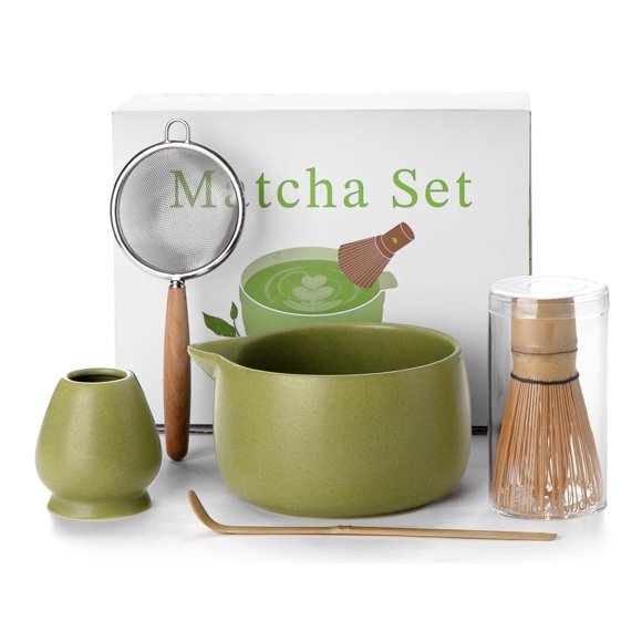 Juego de batidores para matcha Jardin Tesoro, cuenco de cerámica para matcha de 570 ml