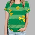thumbnail image 2 of KIHOUT Nouveaux Arrivlas T-Shirts pour Femmes Fête de la Saint-Patrick, Mode Grande Taille Col Rond Manches Courtes T-Shirt Imprimé Vert, Taille P-5TG, 2 of 5
