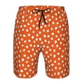thumbnail image 3 of Logiee Dots On Orange Background Print Mens Swim Trunks Quick Dry Board Shorts,Breathable Hawaii Beach Shorts Swimwear Bathing Suits-Medium, 3 of 6