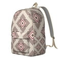 thumbnail image 2 of Natural Rustic School Backpack – Artistic Minimalist Boho Chic Canvas Bag with Abstraction and Tribal Accents, 2 of 5