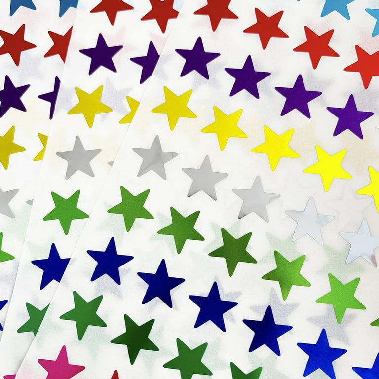 Small Foil Star Stickers - 9 Colors Foil Star Metallic Stickers for Kids  Reward Self-Adhesive Holographic Star Sticker Reward Labels for DIY Crafts