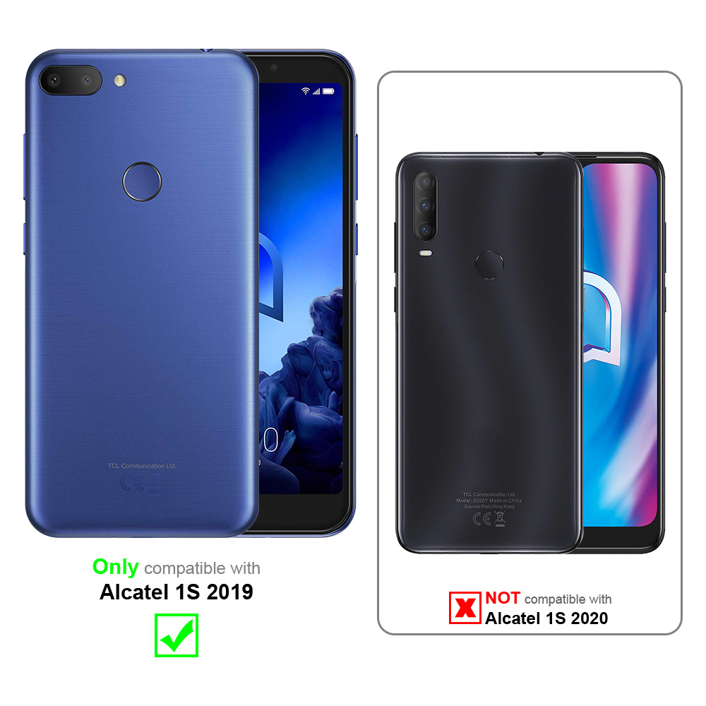 Klapphülle Für Alcatel 1S 2019 – PU Leder Wallet Mit Magnetverschluss, Kartenfächern & Ständerfunktion, Rot