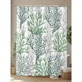 thumbnail image 4 of Fsddascl Sage Green Gray Coral Coastal Shower Curtain Set - 48" x 72" Bathtub Curtain with 12 Hooks, Summer Beach Seaside Nautical Waterproof Fabric Stall Shower Curtains for Bathroom/Bathtub, 4 of 6
