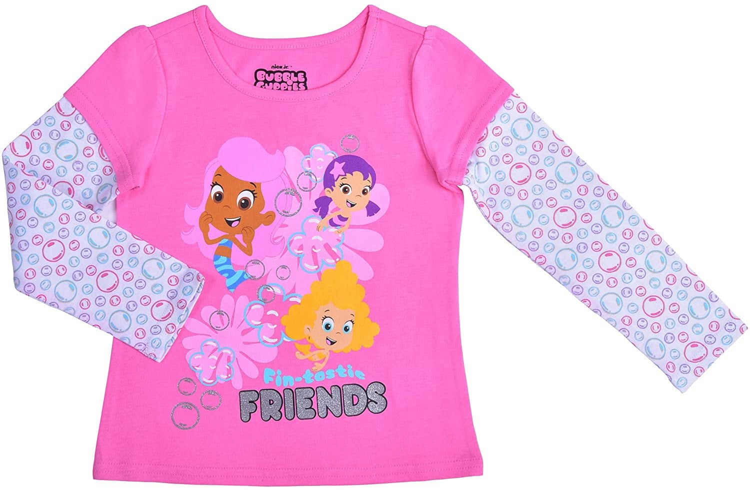 Bubble Guppies Toddler Girl Pink Shirt and Leggings Outfit Set New 3T 