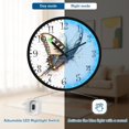 thumbnail image 5 of Voice Activated Clock with Glow Light 12 Inch Large Silent Wall Clock Battery Operated for Home Decor Digital Elements Butterfly, 5 of 8