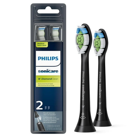 Philips Sonicare Diamondclean Têtes de Brosse, Noir, 2 unités, HX6062/90