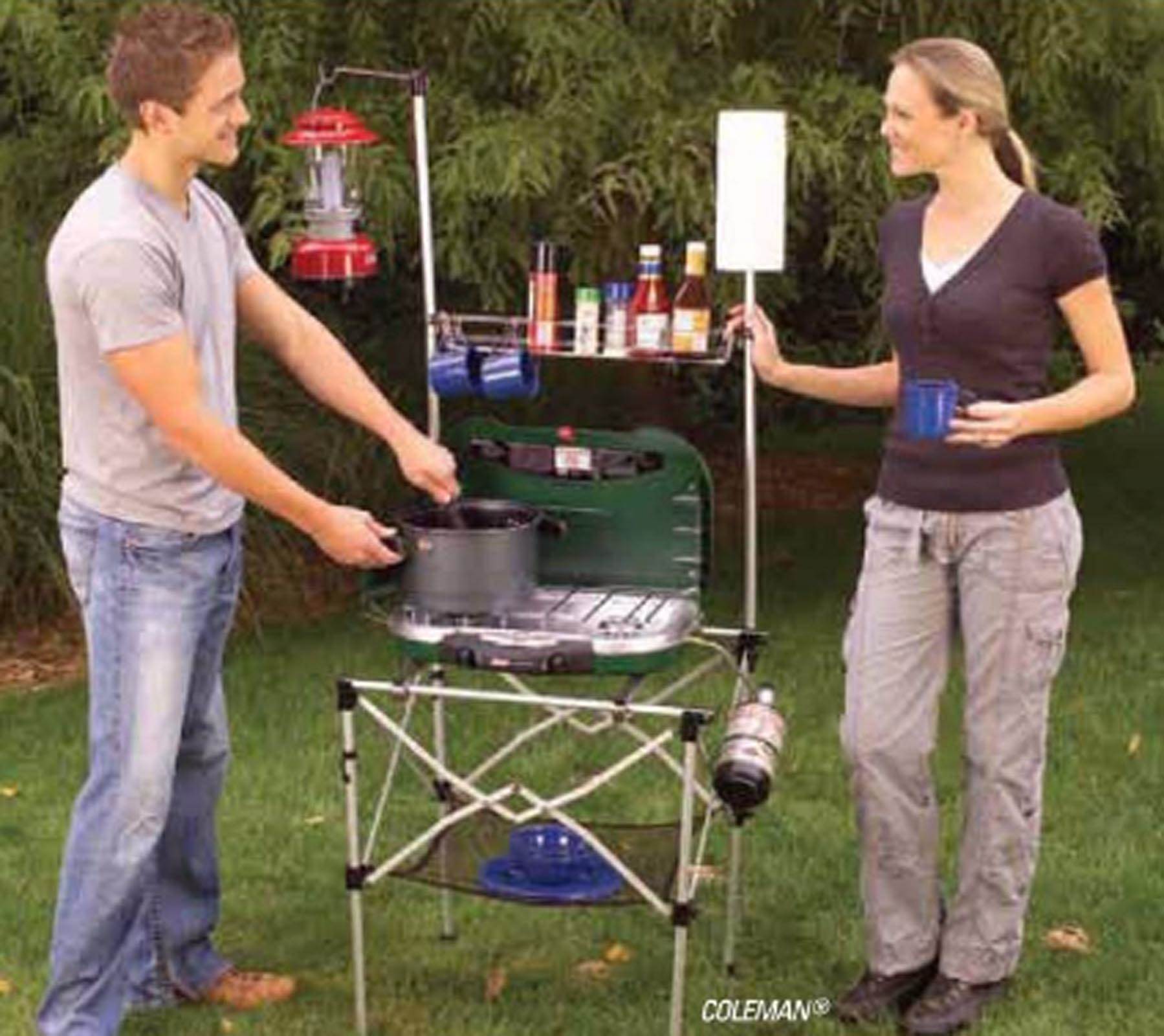 COLEMAN Deluxe Portable Aluminum Pack-Away Camping Adjustable Height Grill Stand - image 2 of 6