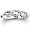 thumbnail image 1 of 1/10ct Petite Diamond Infinity Stackable Womens Wedding Ring 10K White Gold, 1 of 4