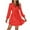 Burgundy, variant on Herrnalise Women's Polka Dot Printed Tie Long Sleeve IrregularRuffle V-Neck Dresses S-XL