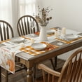thumbnail image 4 of Smile Hello Fall Pumpkin Maple Leaves Placemats for Dining Table, 12 x 18 Inch Orange Buffalo Plaid Harvest Table Mats Set of 4 for Party Dining Decoration, 4 of 6