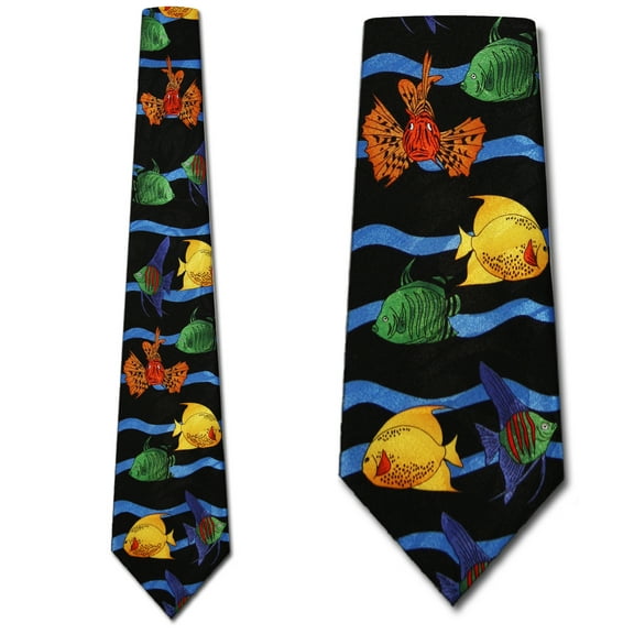 Fish Stripe Necktie Mens Tie