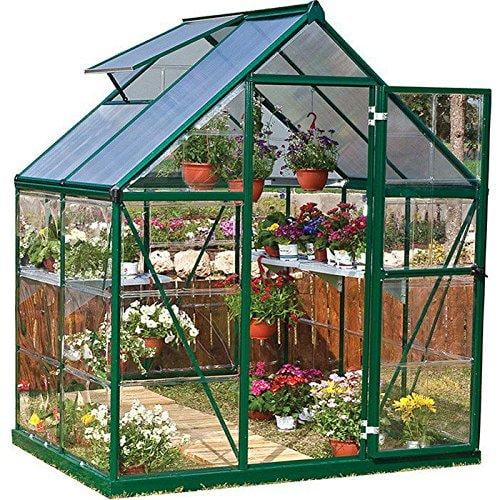 Palram HG5504G Hybrid Hobby Greenhouse, 6' x 4' x 7', Forest Green