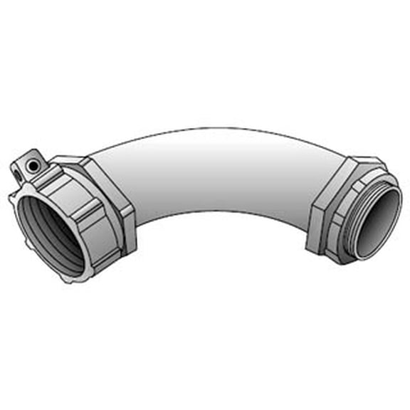 O-Z/Gedney 4Q-9300L, Liquidtight Flexible Conduit Connector, 3"" 90 W/Lug, 1 PC