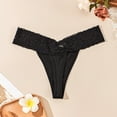 thumbnail image 4 of MuZeFu Cotton Lace Thongs for Women Women's Sexy Lace Striped Lace Hem Comfortable And Breathable Low Waisted Thong, 4 of 4