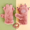 thumbnail image 2 of Daznico Cute Bear Plush Mittens Soft Lined Windproof Warm Winter Gloves with Detachable Neck Strap for Students Cycling and Daily Cold Weather Outdoor Wear, 2 of 4