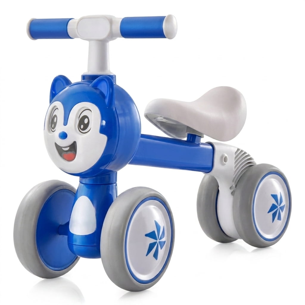 Redsmile Baby Balance Bike, 4 Wheel No Pedal Toddler Balance Bike for 10-36 Months, Lightweight Infant Training Bike, Blue