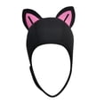 thumbnail image 1 of Capucha de buceo con orejas de gato, capucha de neopreno de 3mm, gorro de surf para bucear Negro Rosa Línea Negra, 1 of 8